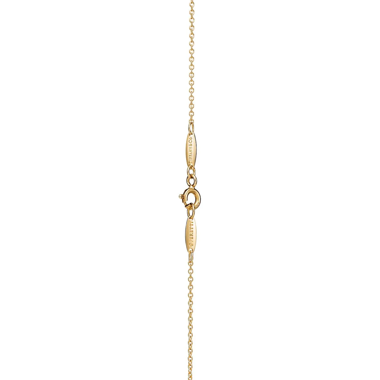 Tiffany & Co. Elsa Peretti® Open Heart pendant in 18k gold with yellow diamonds. | ^ Necklaces & Pendants|Gold Jewelry