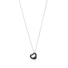 Tiffany & Co. Elsa Peretti® Open Heart pendant of black jade and sterling silver. | ^ Necklaces & Pendants|Sterling Silver Jewelry