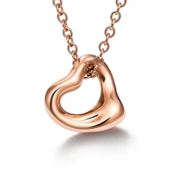 Tiffany & Co. Elsa Peretti® Open Heart Pendant in Rose Gold, 7 mm | ^ Necklaces & Pendants|Rose Gold Jewelry