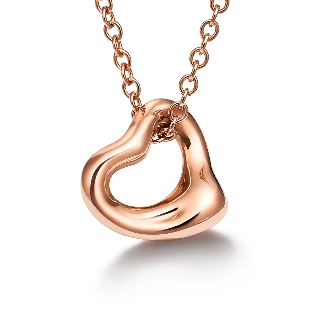 Tiffany & Co. Elsa Peretti® Open Heart Pendant in Rose Gold, 7 mm | ^ Necklaces & Pendants|Rose Gold Jewelry