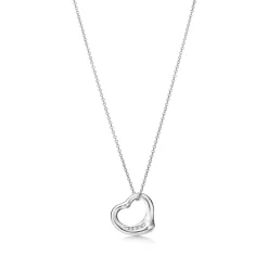Tiffany & Co. Elsa Peretti® Open Heart pendant in sterling silver with diamonds. | ^ Necklaces & Pendants|Gifts for Her