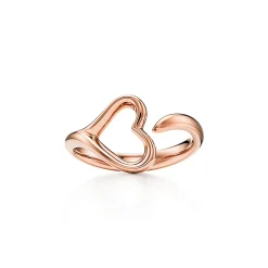 Tiffany & Co. Elsa Peretti® Open Heart ring in 18k rose gold, small. | ^ Rings|Rose Gold Jewelry