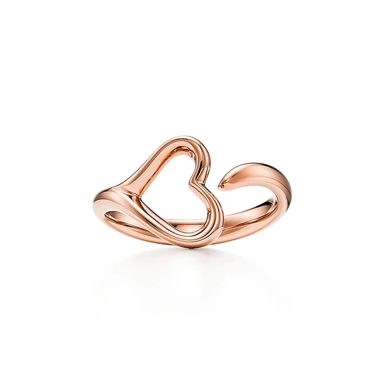 Tiffany & Co. Elsa Peretti® Open Heart ring in 18k rose gold, small. | ^ Rings|Rose Gold Jewelry