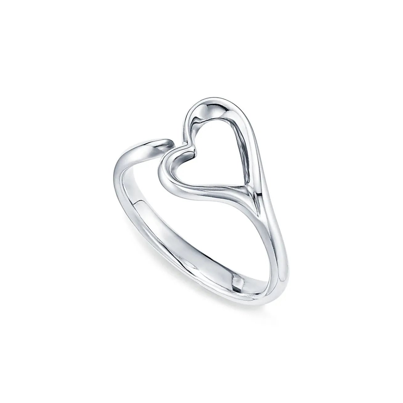 Tiffany & Co. Elsa Peretti® Open Heart ring in sterling silver, small. | ^ Rings|Sterling Silver Jewelry