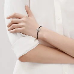 Tiffany & Co. Elsa Peretti® Open Heart silk bracelet with sterling silver, medium. | ^ Bracelets|Sterling Silver Jewelry