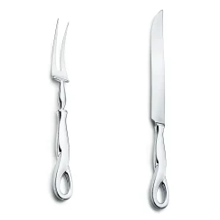 Tiffany & Co. Elsa Peretti® Padova™ carving knife and fork set in sterling silver. | ^ Tableware|Flatware & Trays