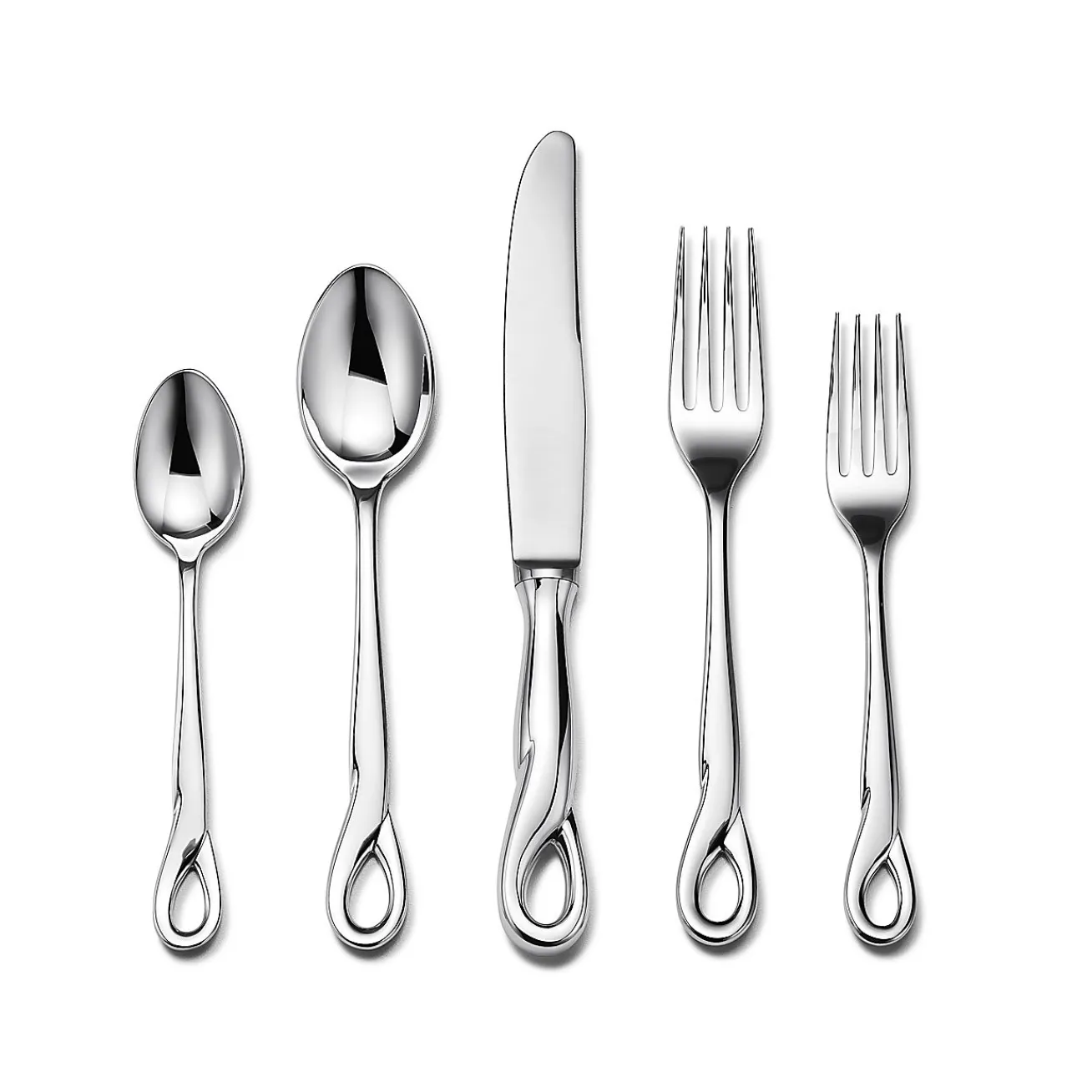 Tiffany & Co. Elsa Peretti® Padova™ 32-piece flatware set in sterling silver. | ^ Elsa Peretti®|The Couple