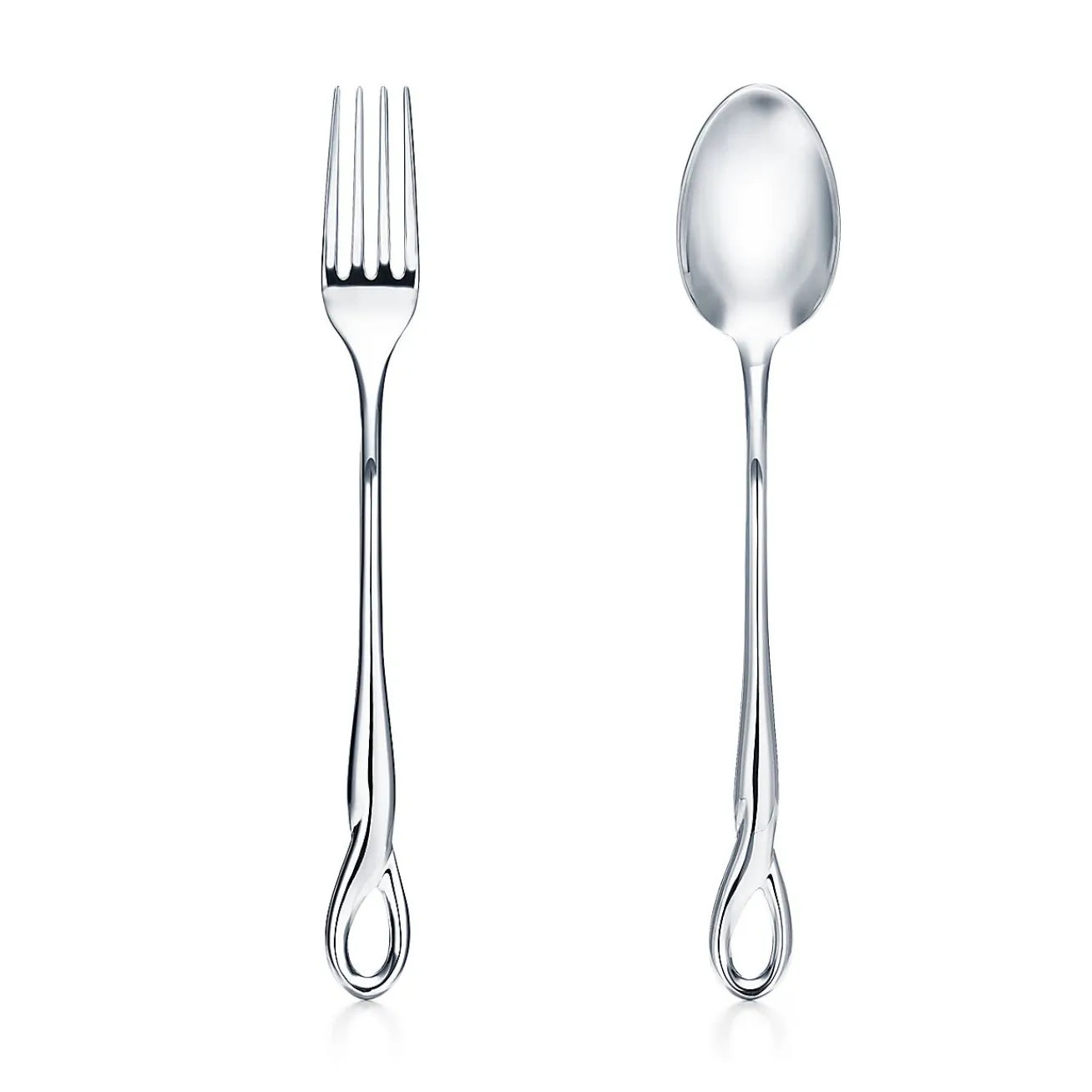 Tiffany & Co. Elsa Peretti® Padova™ serving spoon and fork set in sterling silver. | ^ Tableware|Elsa Peretti Home