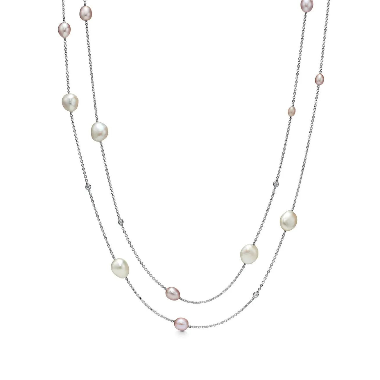 Tiffany & Co. Elsa Peretti® Pearls by the Yard™ sprinkle necklace in sterling silver. | ^ Necklaces & Pendants|Sterling Silver Jewelry