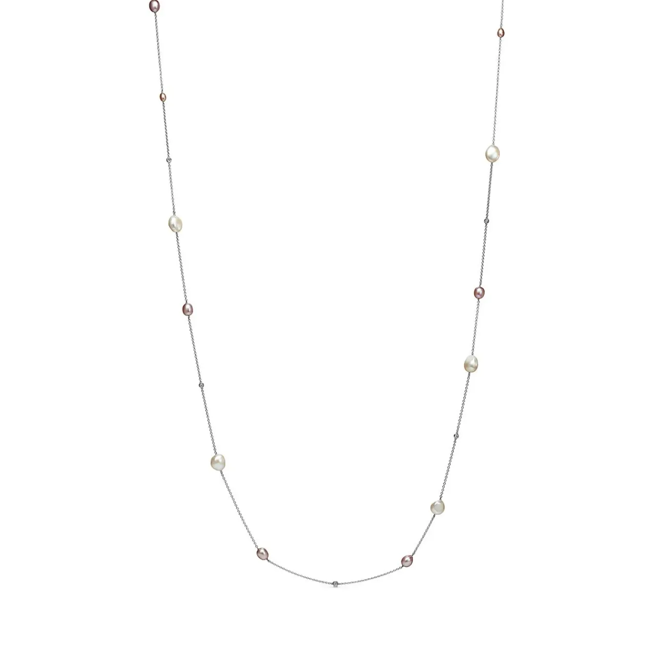 Tiffany & Co. Elsa Peretti® Pearls by the Yard™ sprinkle necklace in sterling silver. | ^ Necklaces & Pendants|Sterling Silver Jewelry
