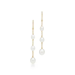Tiffany & Co. Elsa Peretti® Pearls by the Yard™ chain earrings in 18k gold. | ^ Earrings|Gold Jewelry