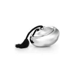 Tiffany & Co. Elsa Peretti® Pumpkin box in sterling silver with a black silk tassel, large. | ^ Elsa Peretti®|Decor