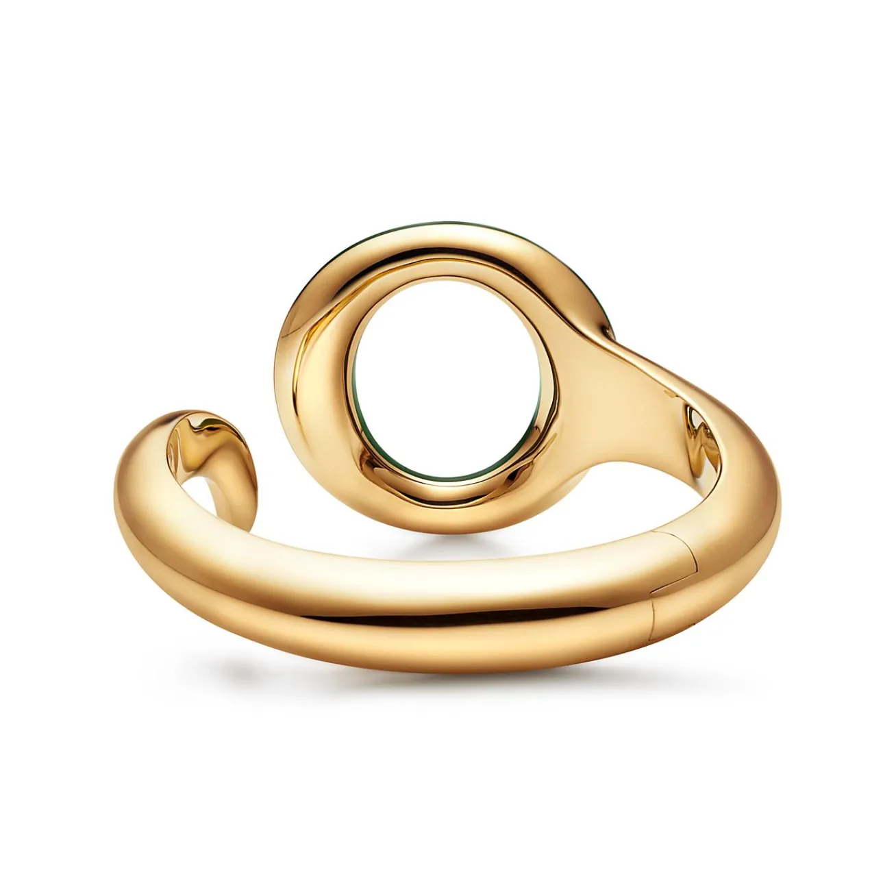 Tiffany & Co. Elsa Peretti® Sevillana™ cuff in 18k gold with green jade. | ^ Bracelets|Gold Jewelry