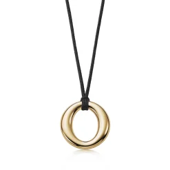 Tiffany & Co. Elsa Peretti® Sevillana™ pendant in 18k gold with a silk cord, small. | ^ Necklaces & Pendants|Gold Jewelry