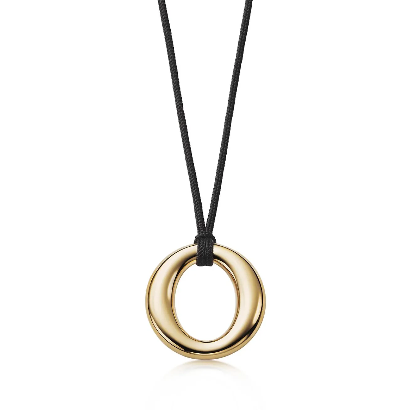 Tiffany & Co. Elsa Peretti® Sevillana™ pendant in 18k gold with a silk cord, small. | ^ Necklaces & Pendants|Gold Jewelry
