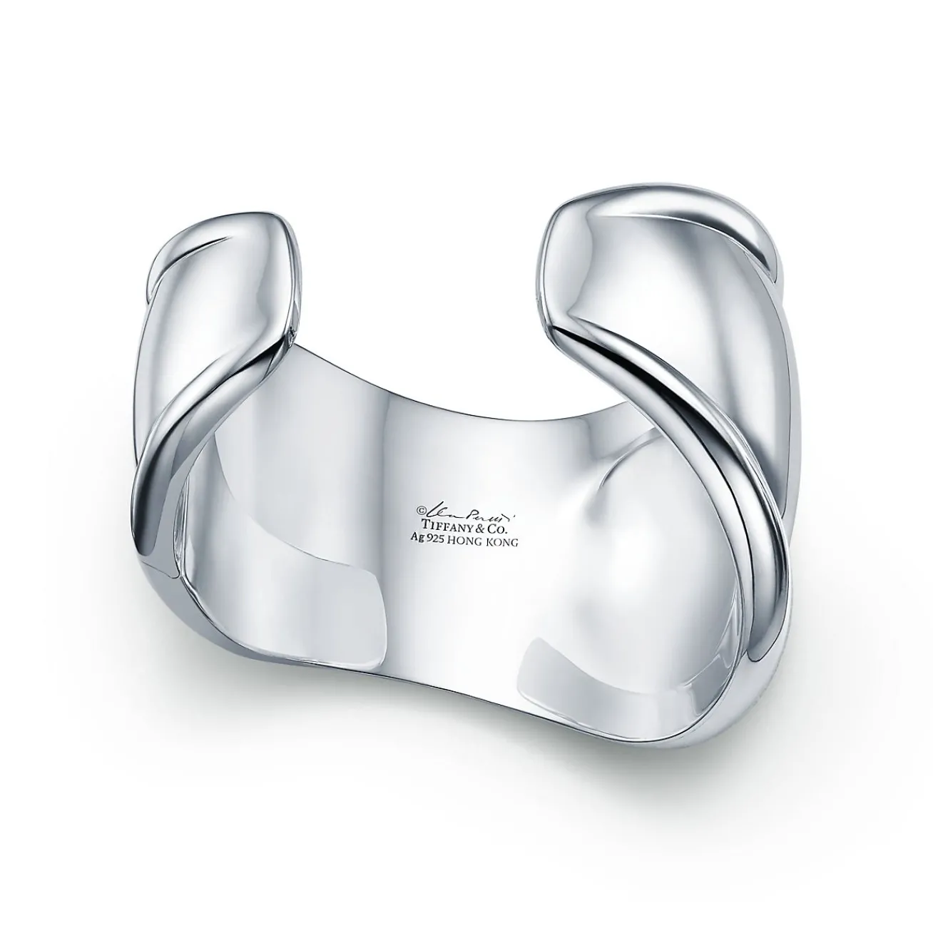 Tiffany & Co. Elsa Peretti® small Bone cuff in sterling silver with turquoise, 43 mm wide. | ^ Bracelets|Colored Gemstone Jewelry