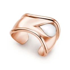 Tiffany & Co. Elsa Peretti® Small Bone Cuff in Rose Gold with White Jade, 43 mm Wide | ^ Bracelets|Rose Gold Jewelry