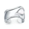 Tiffany & Co. Elsa Peretti® small Bone cuff in sterling silver with white jade, 43 mm wide. | ^ Bracelets|Sterling Silver Jewelry