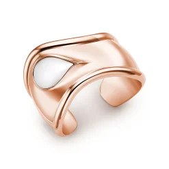 Tiffany & Co. Elsa Peretti® Small Bone Cuff in Rose Gold with White Jade, 43 mm Wide | ^ Bracelets|Rose Gold Jewelry