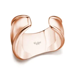 Tiffany & Co. Elsa Peretti® Small Bone Cuff in Rose Gold with White Jade, 43 mm Wide | ^ Bracelets|Rose Gold Jewelry