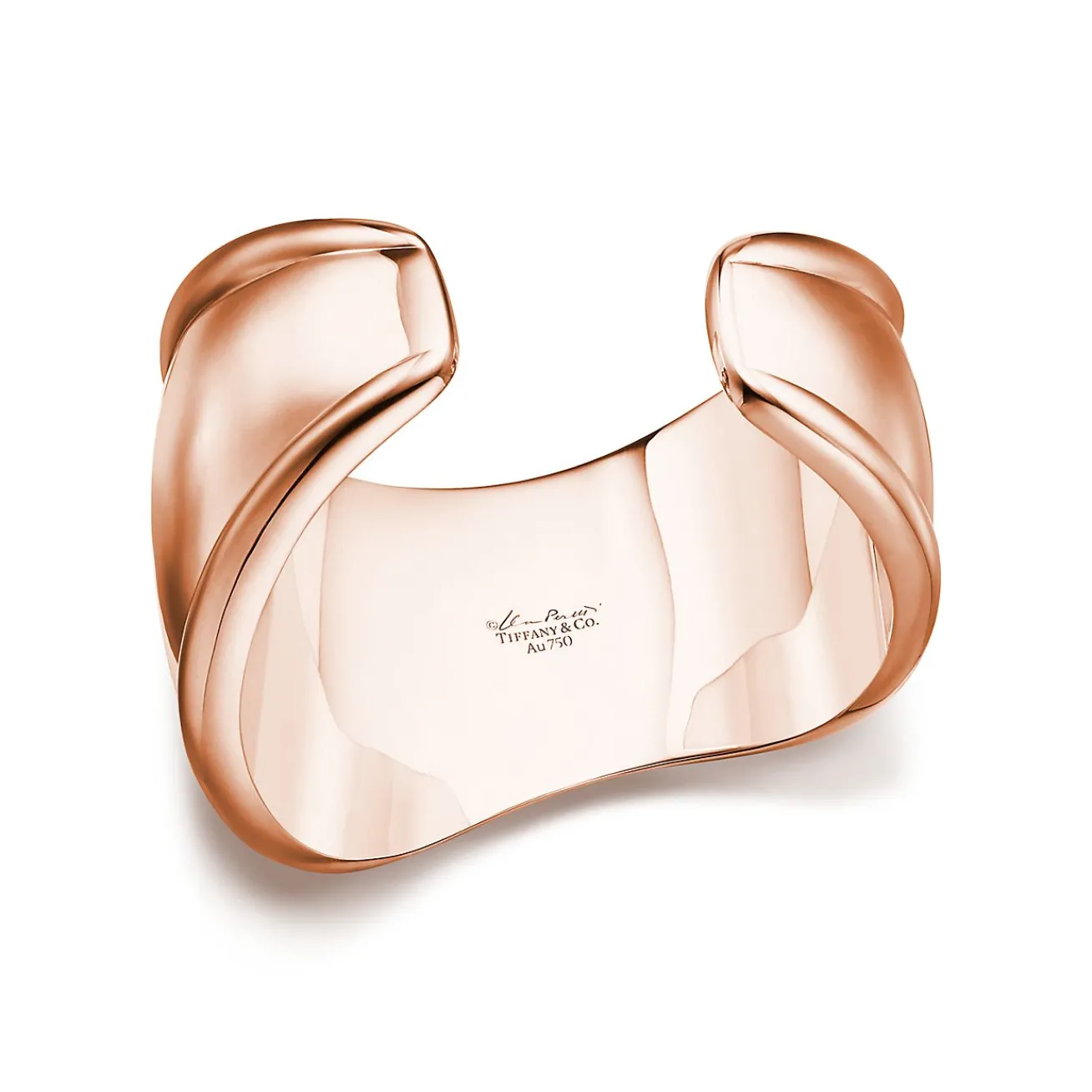 Tiffany & Co. Elsa Peretti® Small Bone Cuff in Rose Gold with White Jade, 43 mm Wide | ^ Bracelets|Rose Gold Jewelry