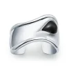 Tiffany & Co. Elsa Peretti® small Bone cuff in sterling silver with black jade, 43 mm wide. | ^ Bracelets|Colored Gemstone Jewelry