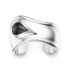 Tiffany & Co. Elsa Peretti® Small Bone Cuff in Silver with Tiger Iron, 43 mm Wide | ^ Bracelets|Sterling Silver Jewelry