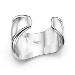 Tiffany & Co. Elsa Peretti® Small Bone Cuff in Silver with Tiger Iron, 43 mm Wide | ^ Bracelets|Sterling Silver Jewelry