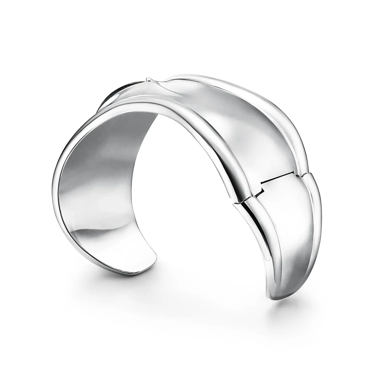 Tiffany & Co. Elsa Peretti® Small Bone Cuff in Silver with Tiger Iron, 43 mm Wide | ^ Bracelets|Sterling Silver Jewelry