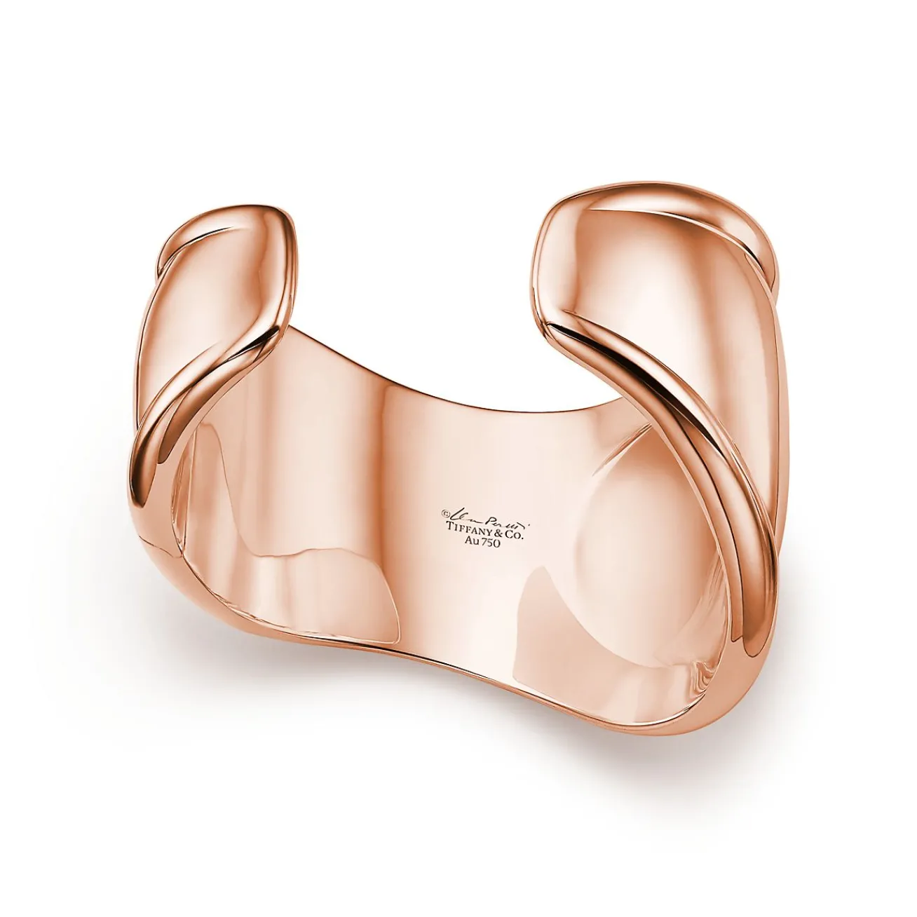 Tiffany & Co. Elsa Peretti® Small Bone Cuff in Rose Gold with Black Jade, 43 mm Wide | ^ Bracelets|Rose Gold Jewelry