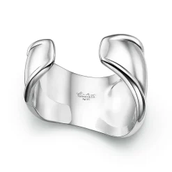 Tiffany & Co. Elsa Peretti® Small Bone Cuff in Silver with Tiger Iron, 43 mm Wide | ^ Bracelets|Sterling Silver Jewelry
