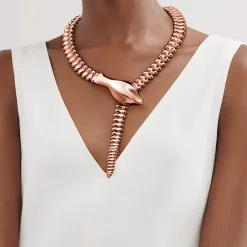 Tiffany & Co. Elsa Peretti® Snake Necklace in Rose Gold | ^ Necklaces & Pendants|Rose Gold Jewelry