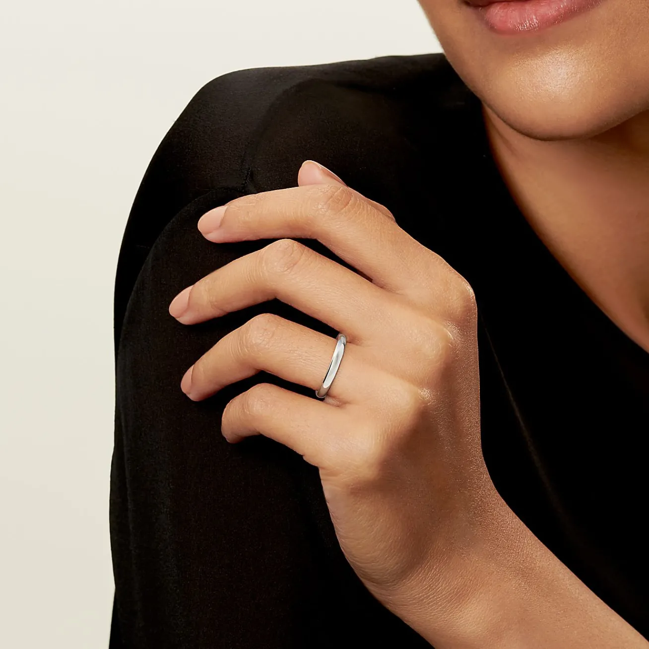 Tiffany & Co. Elsa Peretti® stacking band ring in platinum. | ^Women Rings|Platinum Jewelry