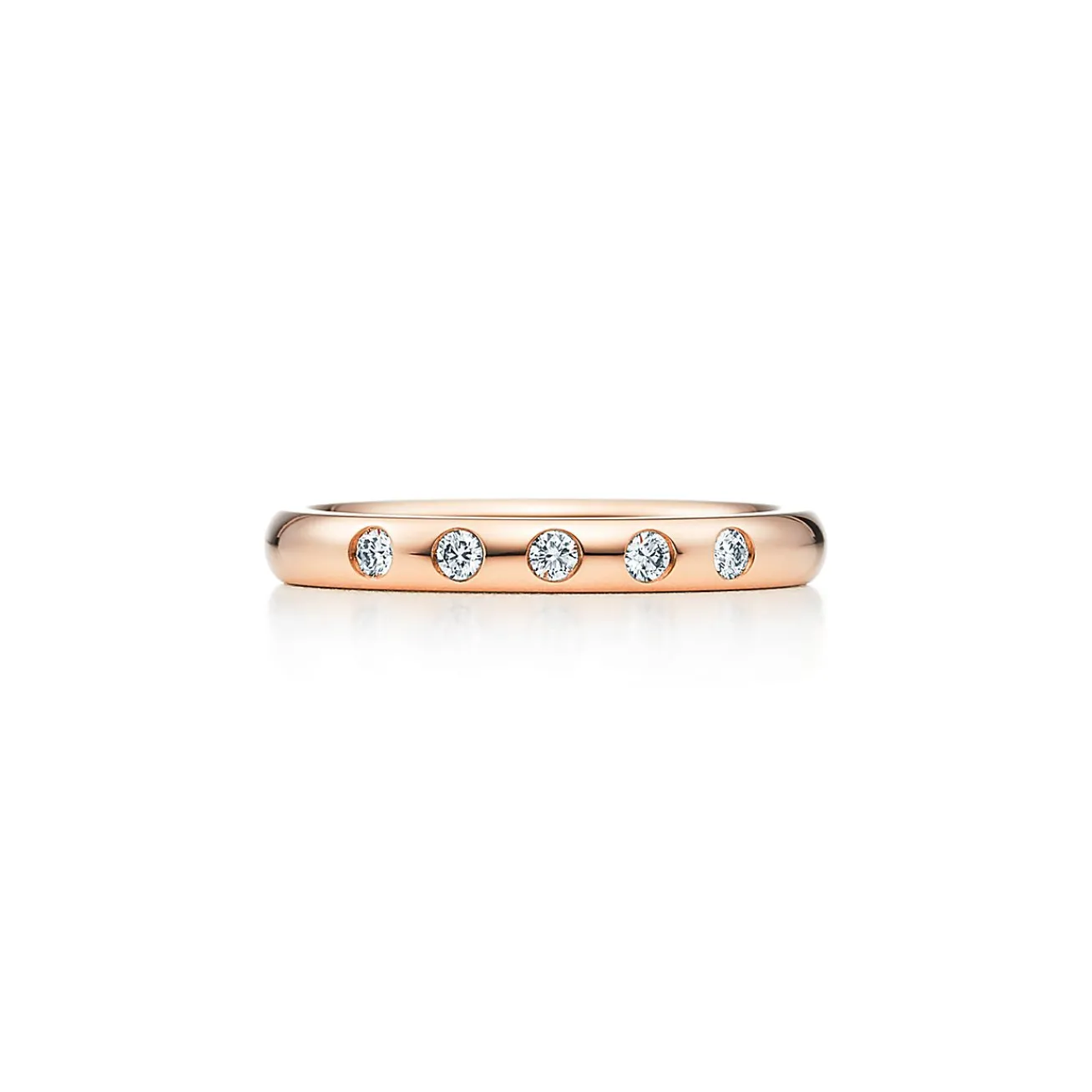 Tiffany & Co. Elsa Peretti® stacking band ring in 18k rose gold with diamonds. | ^Women Rings|Stacking Rings