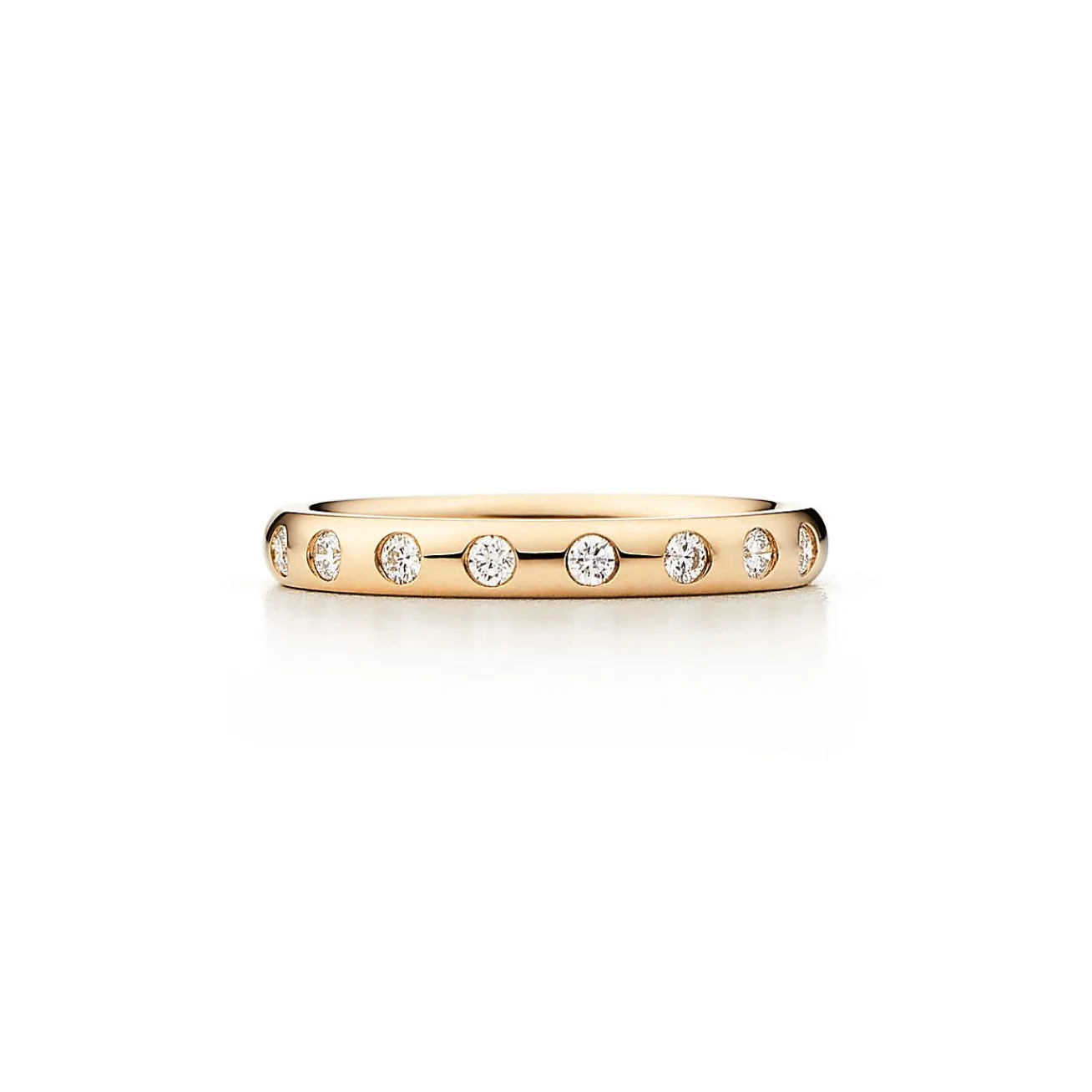 Tiffany & Co. Elsa Peretti® stacking band ring in 18k gold with eight diamonds. | ^Women Rings|Stacking Rings
