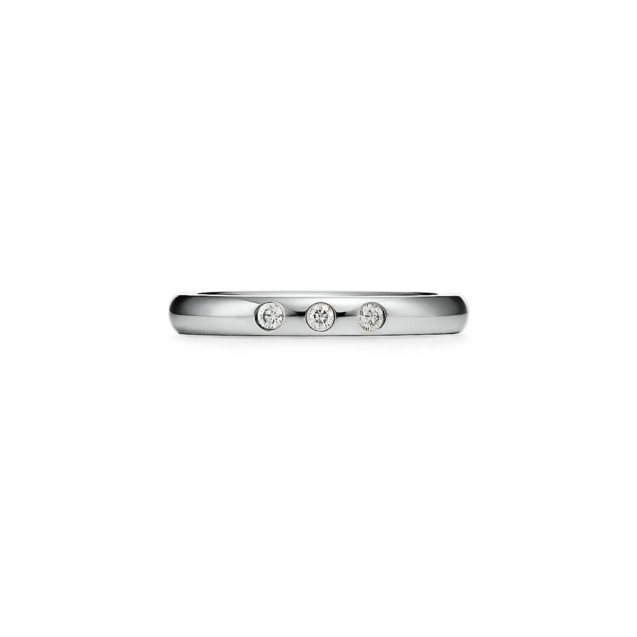Tiffany & Co. Elsa Peretti® stacking band ring in platinum with diamonds. | ^Women Rings|Platinum Jewelry