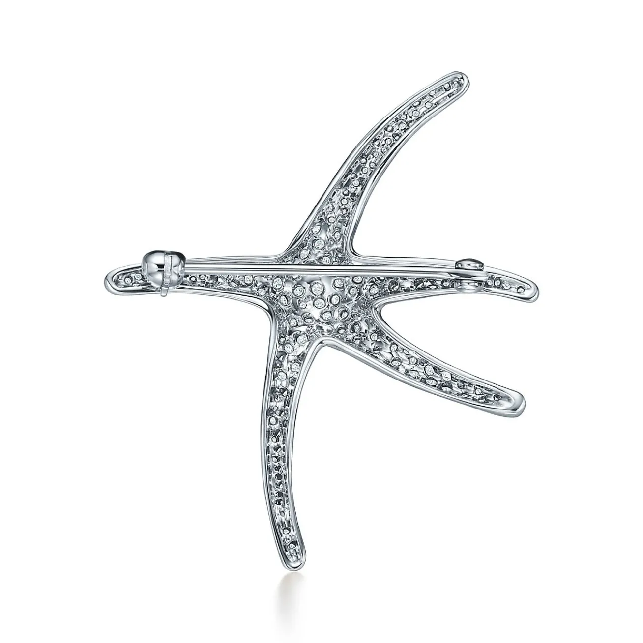 Tiffany & Co. Elsa Peretti® Starfish brooch in platinum with pavé diamonds. | ^ Brooches|Platinum Jewelry