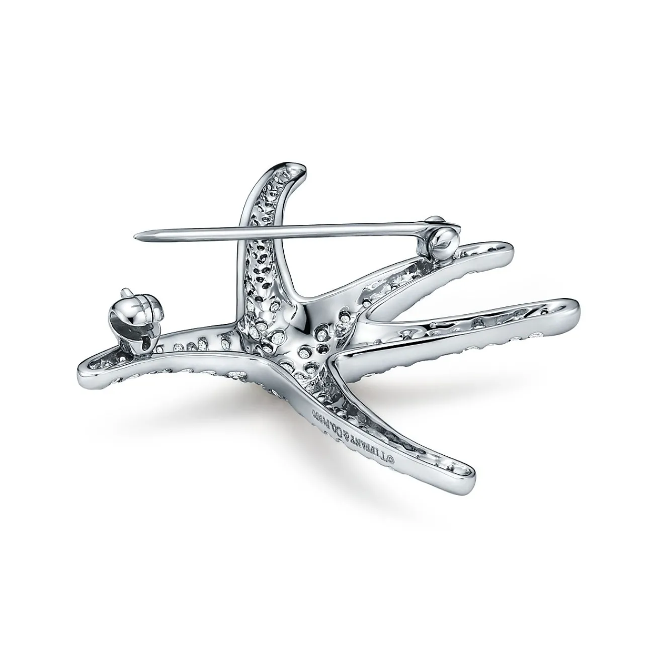 Tiffany & Co. Elsa Peretti® Starfish brooch in platinum with pavé diamonds. | ^ Brooches|Platinum Jewelry