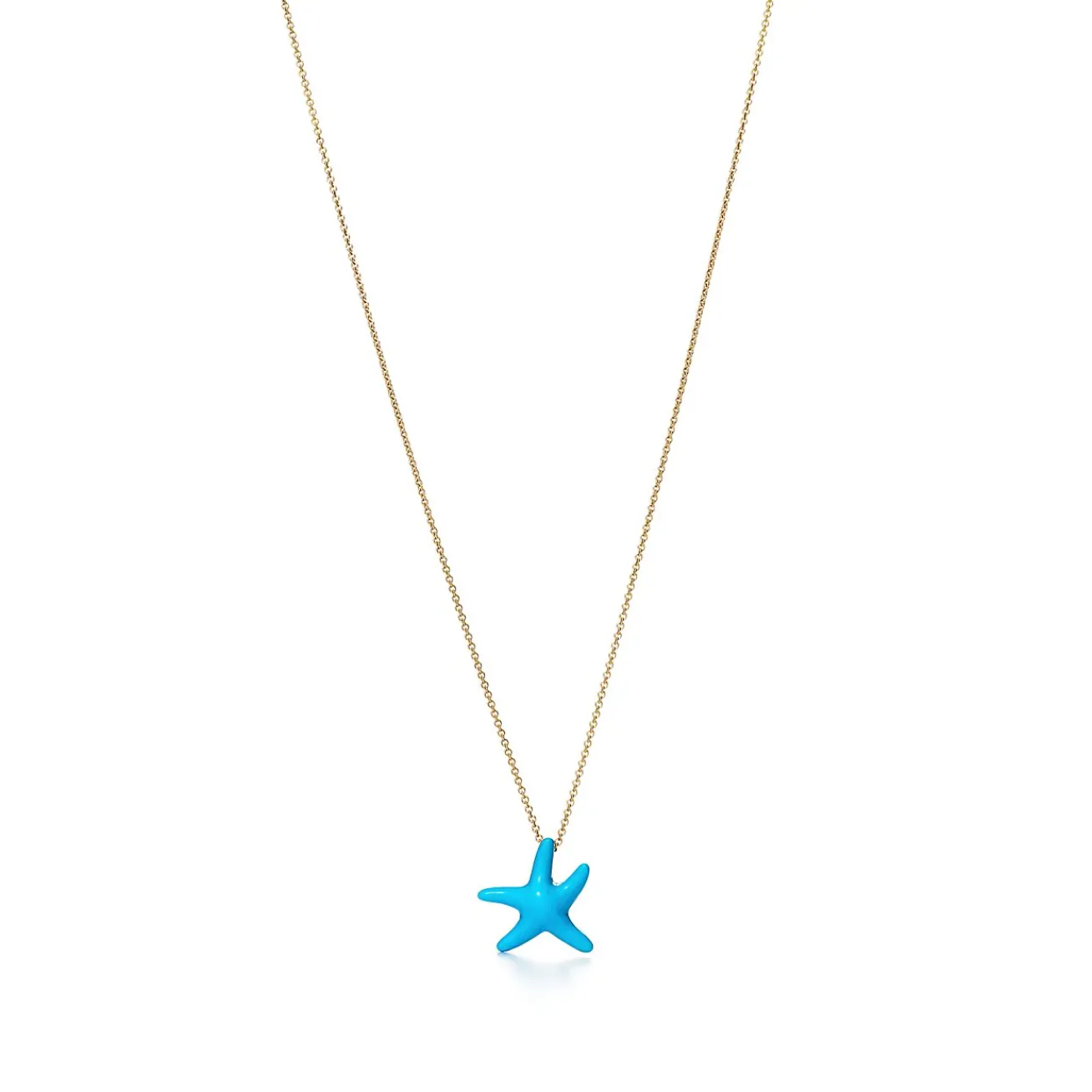 Tiffany & Co. Elsa Peretti® Starfish pendant of turquoise and 18k gold, mini. | ^ Necklaces & Pendants|Gold Jewelry