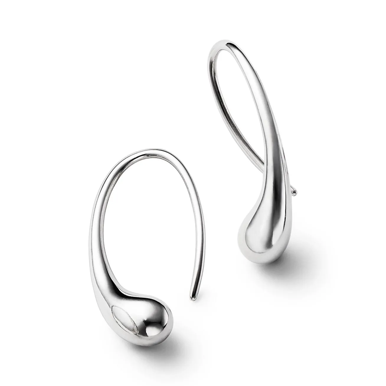 Tiffany & Co. Elsa Peretti® Teardrop hoop earrings in sterling silver. | ^ Earrings|Hoop Earrings