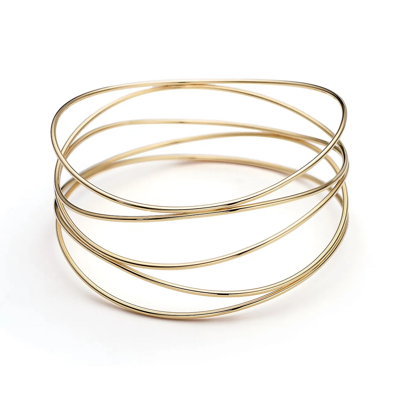 Tiffany & Co. Elsa Peretti® Wave five-row bangle in 18k gold, medium. | ^ Bracelets|Gold Jewelry