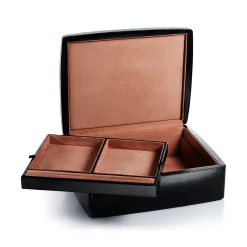 Tiffany & Co. Elsa Peretti® Wave jewelry box in black leather. | ^ Decor|Elsa Peretti Home
