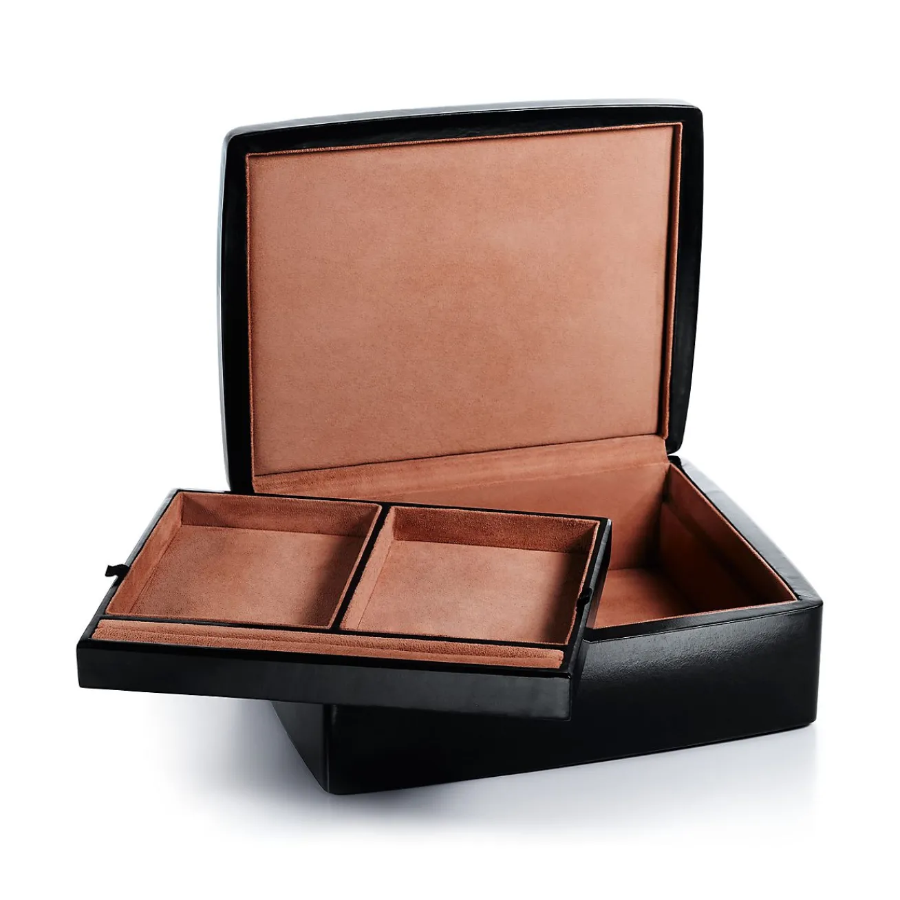 Tiffany & Co. Elsa Peretti® Wave jewelry box in black leather. | ^ Decor|Elsa Peretti Home