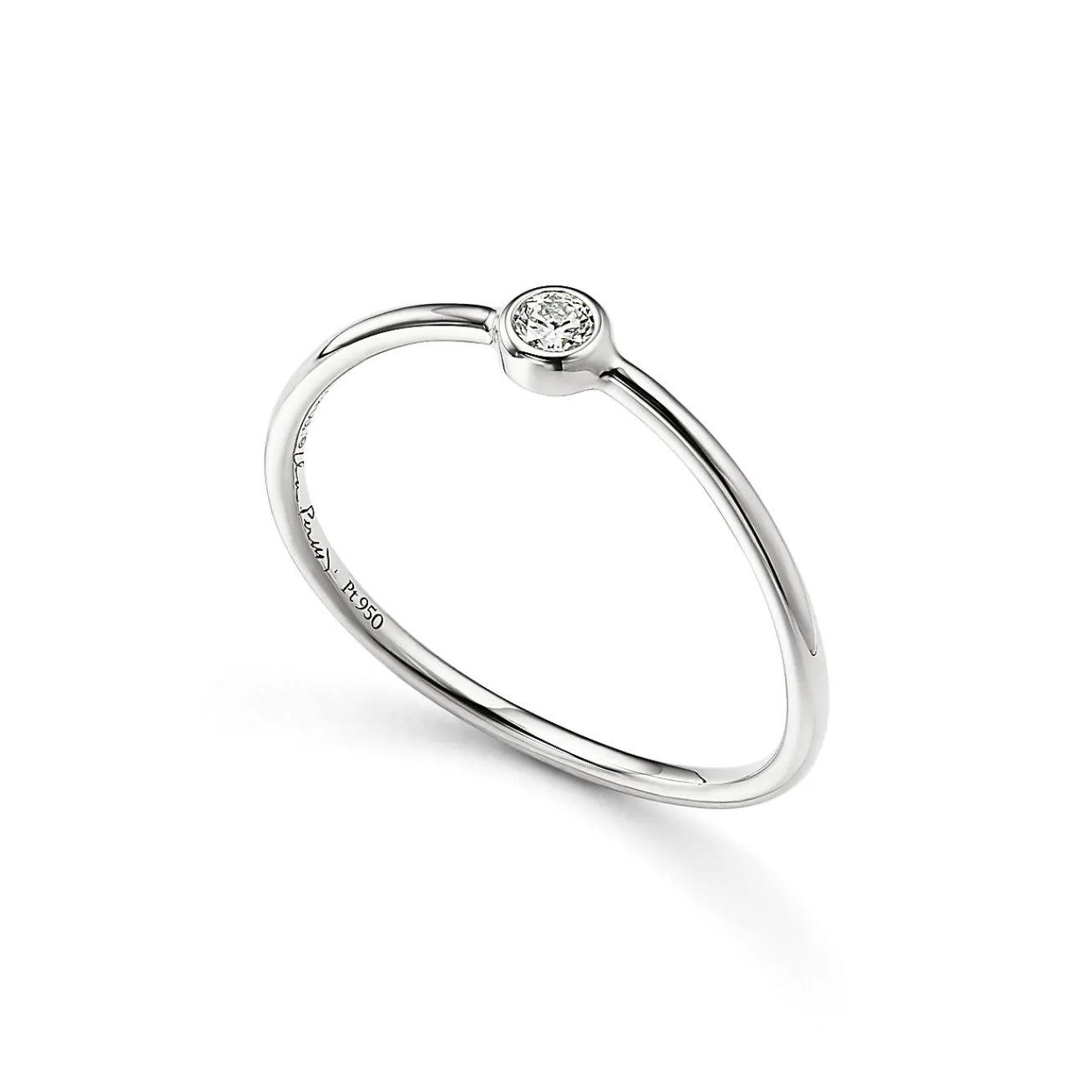 Tiffany & Co. Elsa Peretti® Wave single-row diamond ring in platinum. | ^ Platinum Jewelry|Diamond Jewelry