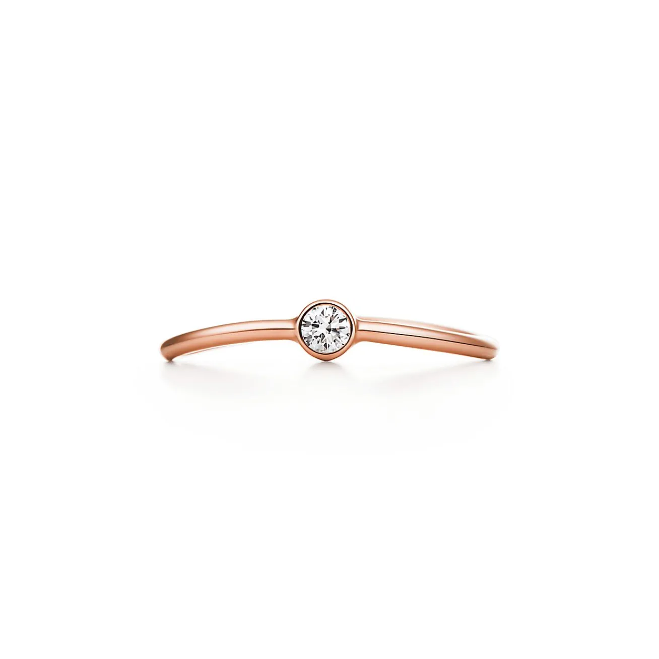 Tiffany & Co. Elsa Peretti® Wave single-row diamond ring in 18k rose gold. | ^ Rings|Elsa Peretti®