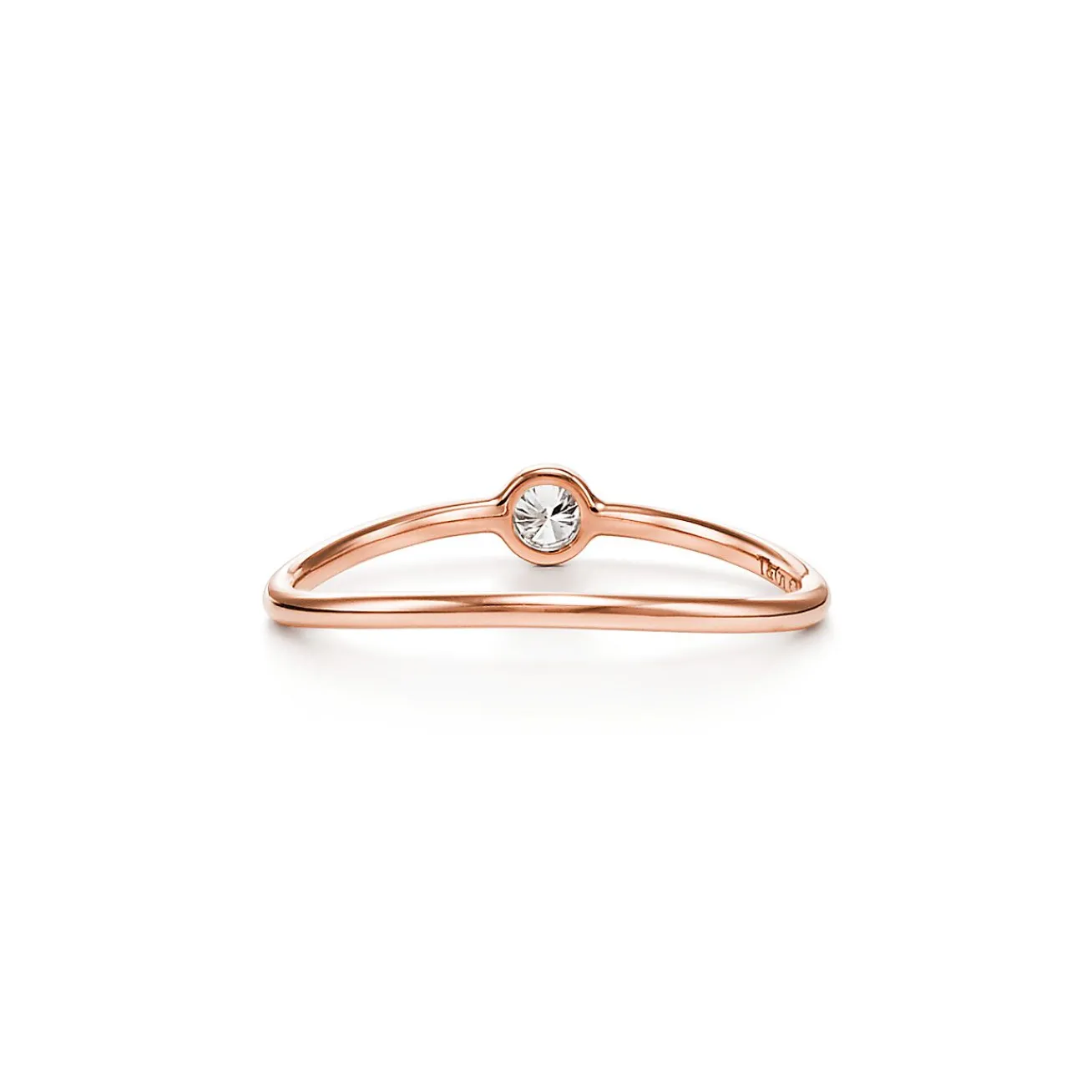 Tiffany & Co. Elsa Peretti® Wave single-row diamond ring in 18k rose gold. | ^ Rings|Elsa Peretti®
