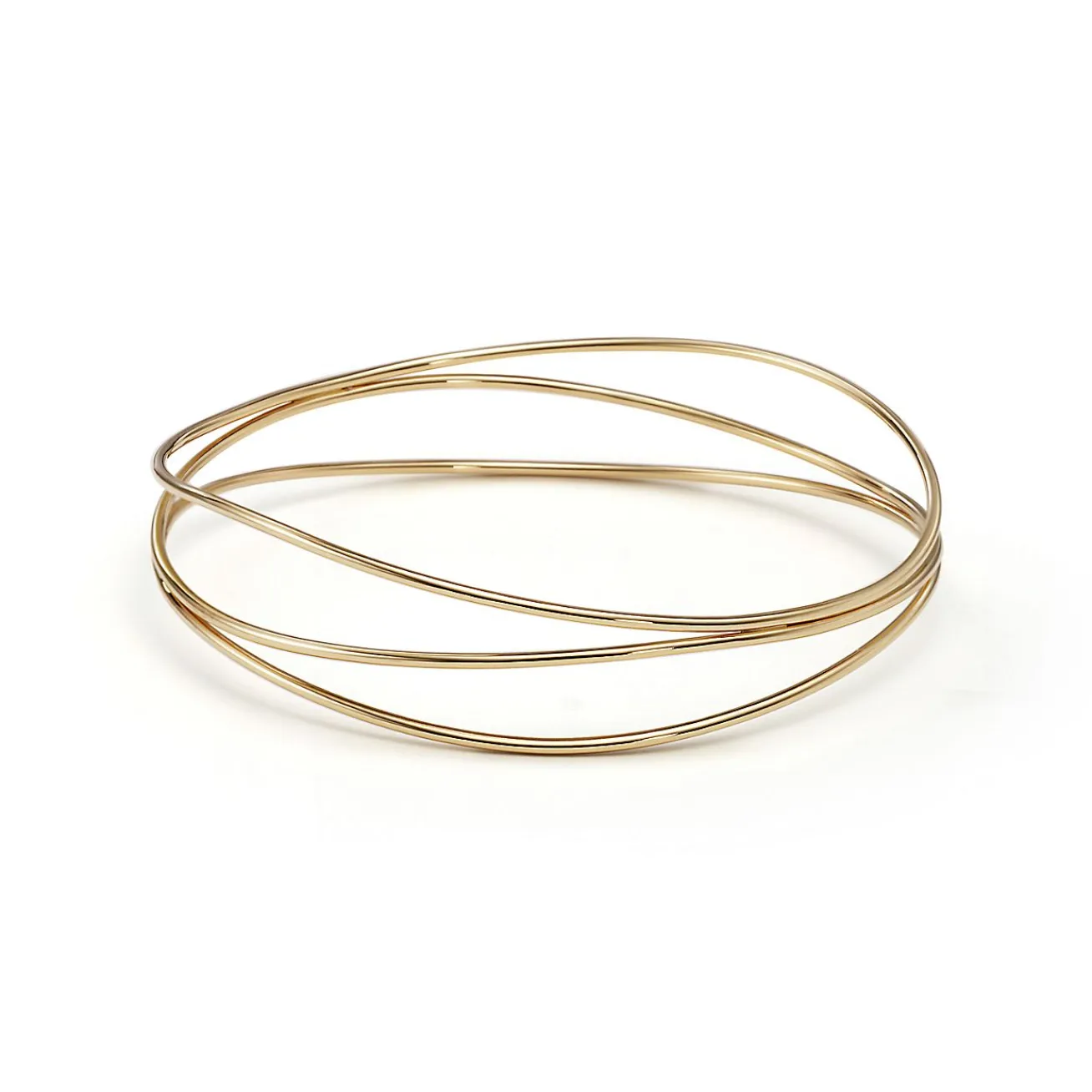 Tiffany & Co. Elsa Peretti® Wave three-row bangle in 18k gold, medium. | ^ Bracelets|Gold Jewelry