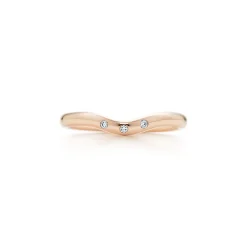 Tiffany & Co. Elsa Peretti® wedding band ring with diamonds in 18k rose gold. | ^ Rings|Rose Gold Jewelry