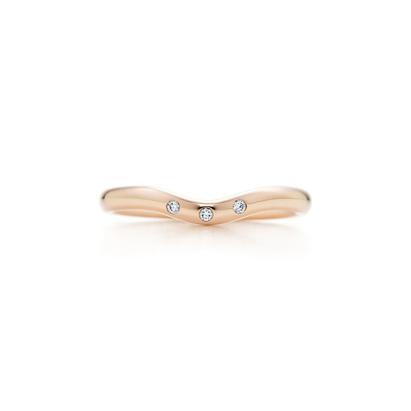 Tiffany & Co. Elsa Peretti® wedding band ring with diamonds in 18k rose gold. | ^ Rings|Rose Gold Jewelry