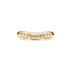 Tiffany & Co. Elsa Peretti® wedding band ring with diamonds in 18k gold. | ^ Rings|Gold Jewelry